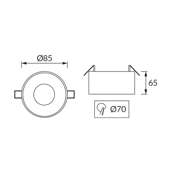 Wpuszczana lampa Panama 04272 Ideus metalowa podtynkowa czarna złota
