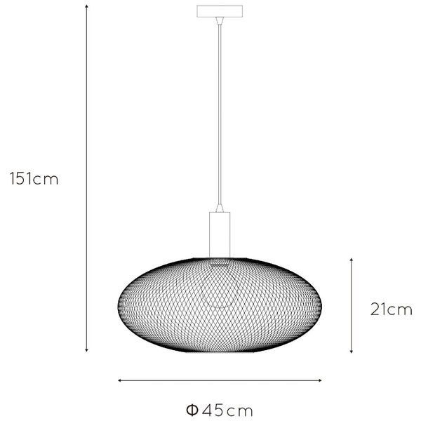 Industrialna LAMPA wisząca MESH 21423/45/02 Lucide loftowa OPRAWA metalowy ZWIS druciany złoty