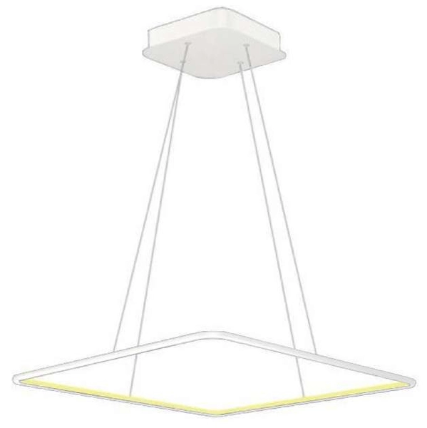LAMPA wisząca SLIM/000047/4000/W MDECO kwadratowa OPRAWA metalowy ZWIS LED 25W 4000K do biura biały