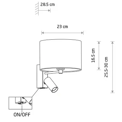 Nocna lampa ścienna SANTANA 11654 do czytania kremowa