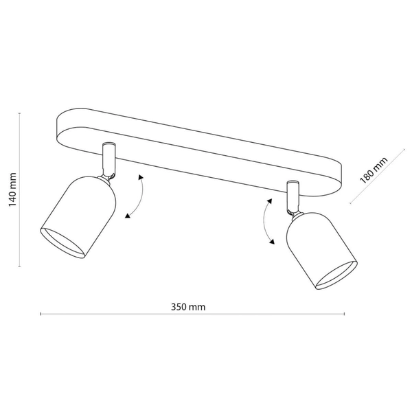 Podwójny reflektor sufitowy Top 4416 TK Lighting metalowy czarny