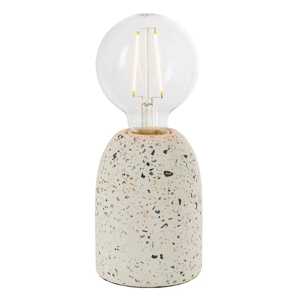 Skandynawska lampa stołowa Terrazzo 78181 lastrykowa biała