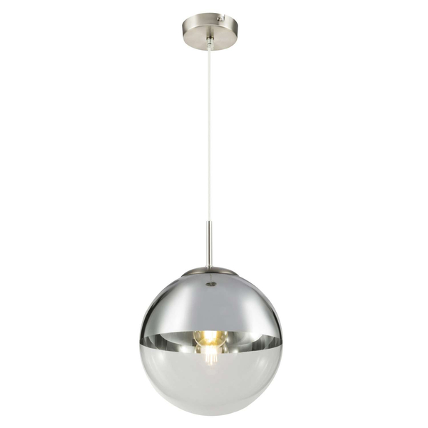 LAMPA wisząca VARUS 15852 Globo szklana OPRAWA zwis kula ball chrom przezroczysta