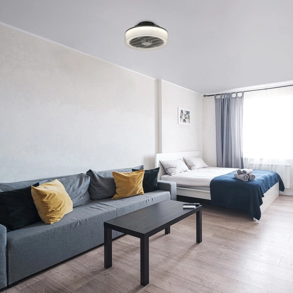 LAMPA sufitowa DALFON 6857 Rabalux metalowa OPRAWA plafoniera okrągła LED 30W 3000K - 6000K wiatrak wentylator szary