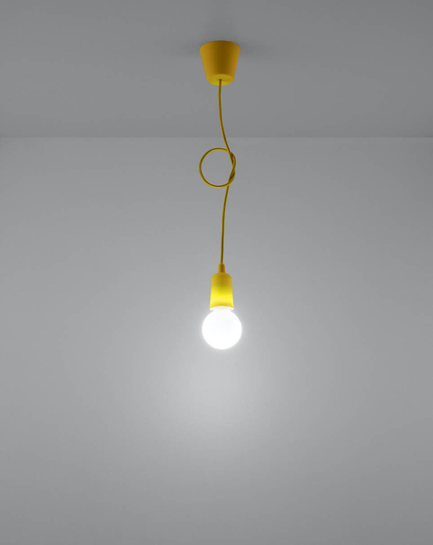 Industrialna LAMPA wisząca SL.0578 OPRAWKA na żarówkę ZWIS kabel przewód żółta