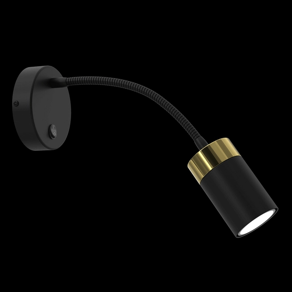 Nowoczesny kinkiet ruchomy Joker czarny złoty do salonu