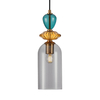 Szklana lampa wisząca Busco PND-30263-1C-BRO-SG przydymiony złoty kolorowy