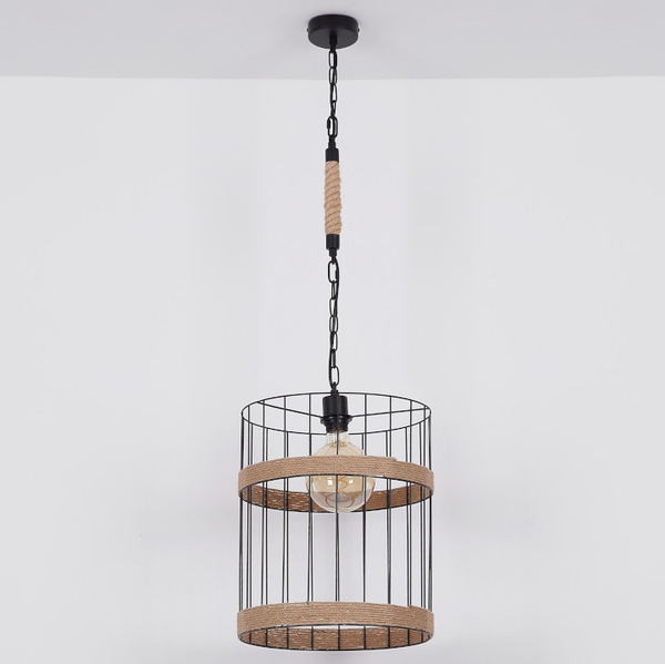 Skandynawska LAMPA wisząca HALIA 15673H1 Globo tuba OPRAWA metalowa ZWIS okrąły loftowy brązowy czarny