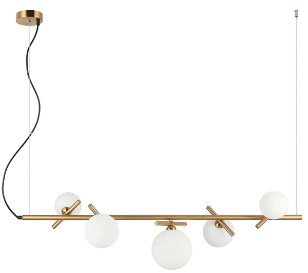 Stylowa lampa wisząca Reverso PND-5622-5-BRO-W mosiądz