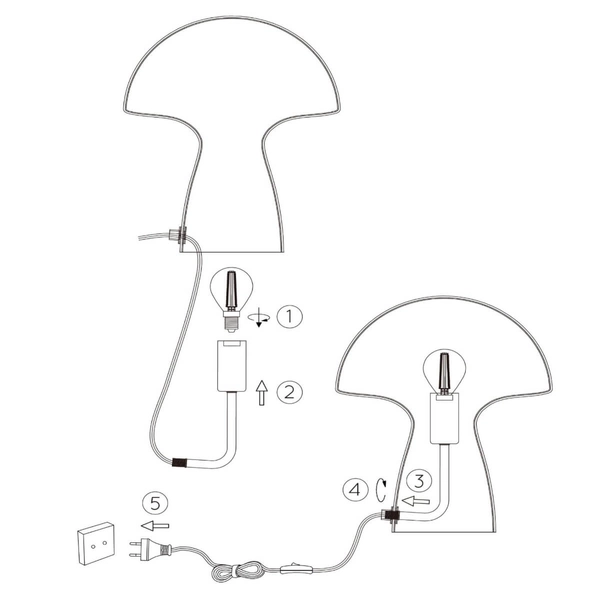 Biała lampa stojąca Fungo 10514/01/61 na szafkę nocną do sypialni outlet
