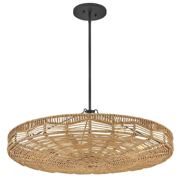 Wisząca lampa nad wyspę Ophelia QN-OPHELIA-6P-BK-CAM rattan brązowy