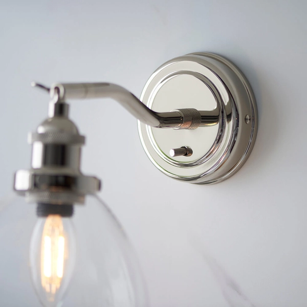 Ścienny kinkiet z regulacją Hansen 97589 srebrny przezroczysty