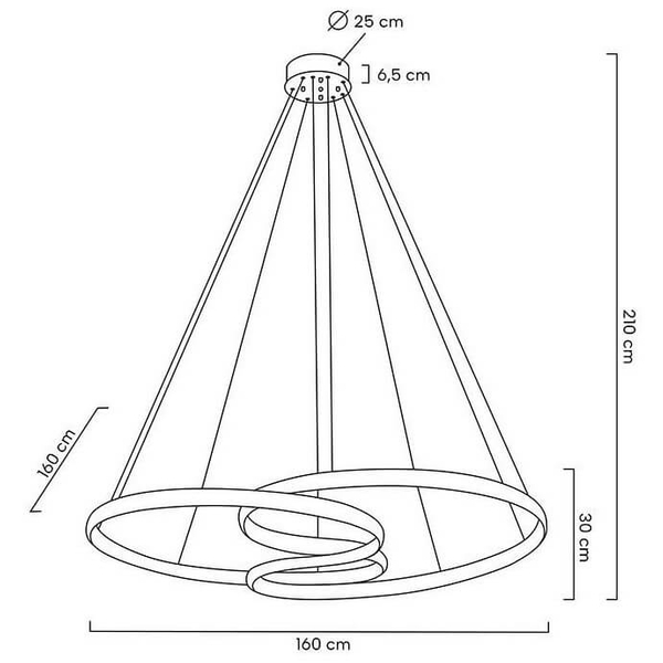 Wisząca lampa salonowa Wave MSE1501100198 Moosee LED 120W 3000K chrom