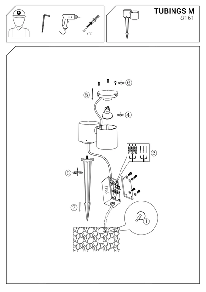 Stojąca LAMPA zewnętrzna TUBINGS 8161 Nowodvorski ogrodowa OPRAWA outdoor słupek IP54 czarny