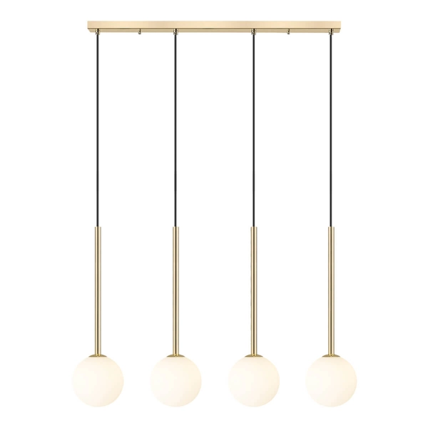 Metalowa lampa wisząca Arcturus P0574-04D-F7AA Zumaline kule biały złoty