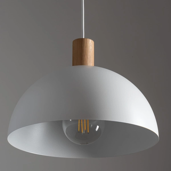 Lampa wisząca kopuła do salonu Oslo 4851 TK Lighting drewniana biała