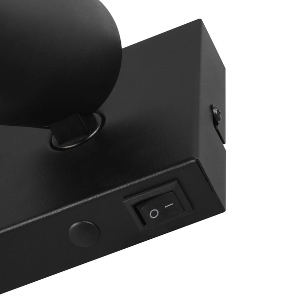 Kinkiet ścienny Sharp 817170132 Trio tuba regulowana z włącznikiem czarna