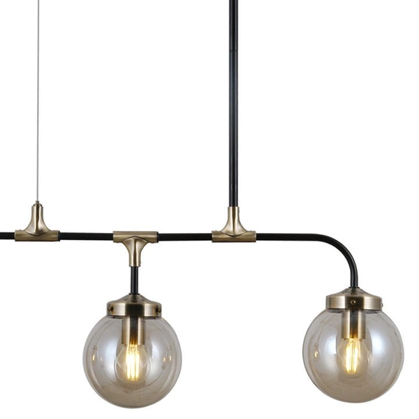 Loftowa LAMPA wisząca VALPENA PND-48882-3 Italux szklane kule pręty czarne