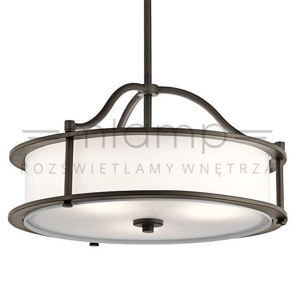 Klasyczna LAMPA wisząca KL-EMORY-P-S-OZ Elstead KICHLER okrągła OPRAWA zwis stary brąz biały