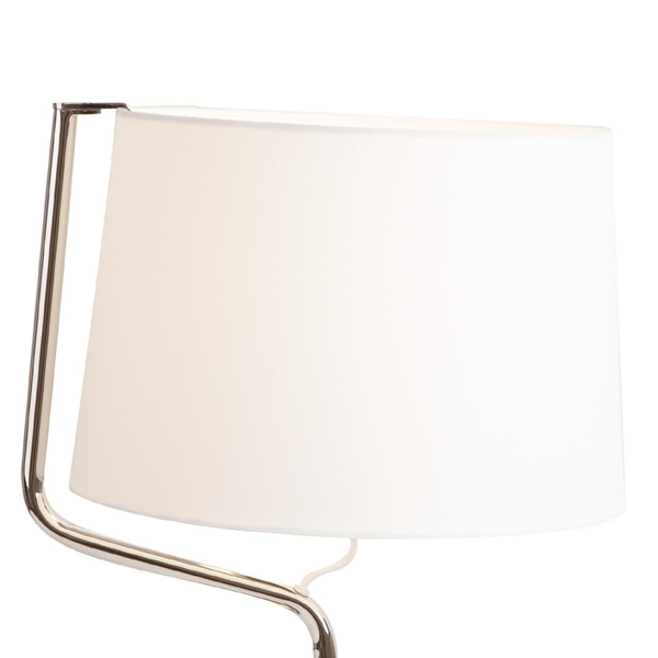 Biurowa lampka z abażurem CHICAGO T0030 Maxlight metal tkanina chrom biała