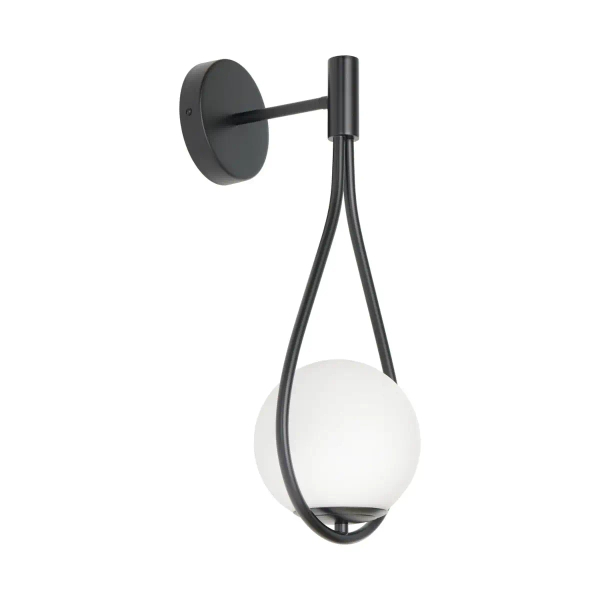 Kinkiet ścienny art deco DROP ST-F079 biały czarny szklany metalowy G9 klosz do sypialni