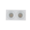 Sufitowa lampa PRISMA biała podwójna wpuszczana 2xGU10 IP65 10580