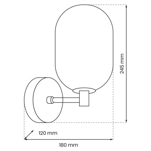 Ścienna szklana lampa ALIAS GOLD ML0319 do kuchni matowe złoto