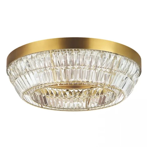 Kryształowy plafon 23047 LED 38W 3000K okrągły glamour mosiądz
