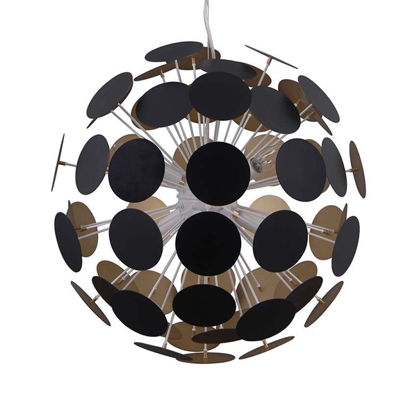 LAMPA wisząca MAILONE AD20180/6C BL+G Italux metalowa OPRAWA zwis kula ball czarna złota