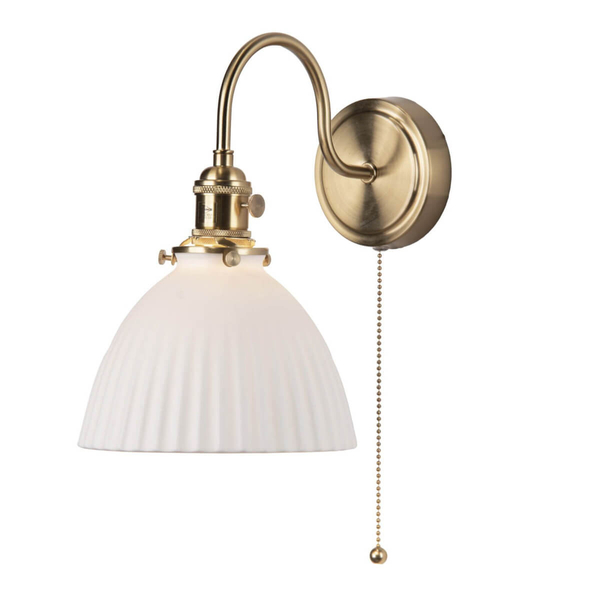 Ceramiczna lampa na ścianę Hadano HAD0740-09 mosiądz biały