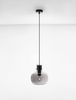 Wisząca lampa industrialna Padre kulista czarna przydymiona