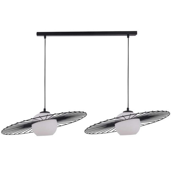 LAMPA wisząca SOL 32040 Sigma metalowa OPRAWA druciana ZWIS modernistyczny szklana kula ball czarna biała