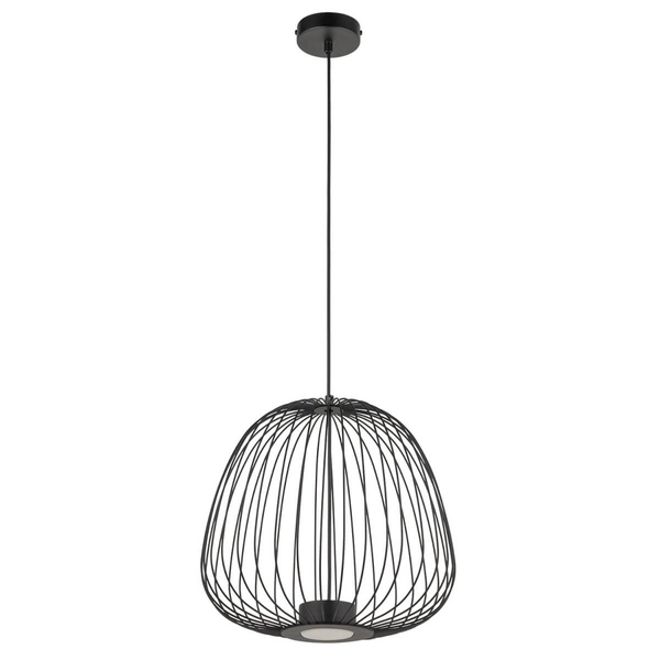 Druciana lampa zwisowa Bell 40878 do kuchni cage koszyk czarna