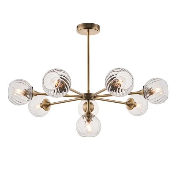Kulista sufitowa lampa Allegra 103172 szklane kule mosiądz