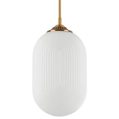 Wisząca LAMPA loftowa ARJONA LE41881 Luces Exclusivas szklana OPRAWA zwis modernistyczny biały mosiądz
