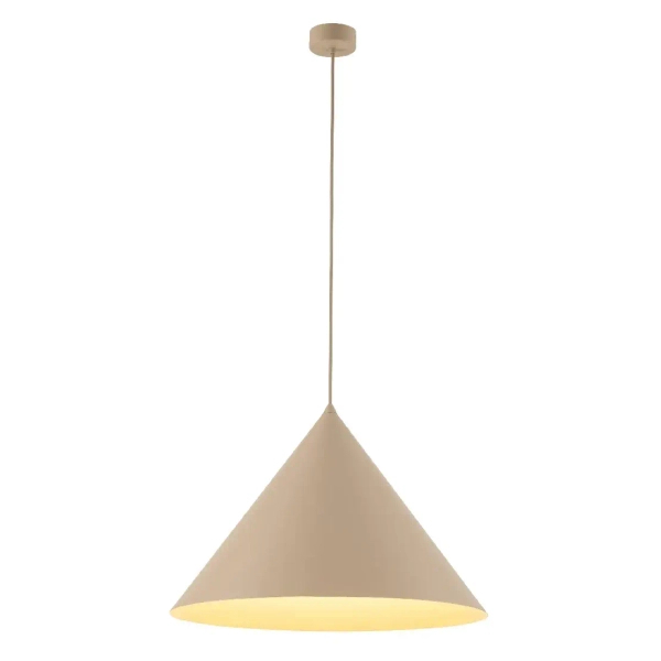 Wisząca na kablu lampa Cono 10622 do jadalni stożek beżowy