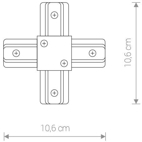 Krzyżowy PROFILE X-CONNECTOR 9188 szynoprzewodu Nowodvorski do 1-fazowej szyny natynkowej 230V czarny