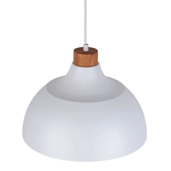 Skandynawska kopułowa lampa wisząca Cap 2070 TK Lighting drewniana biała