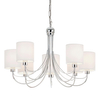 Żyrandol z kloszami phantom-7ch Endon do jadalni na łańcuchu srebrny