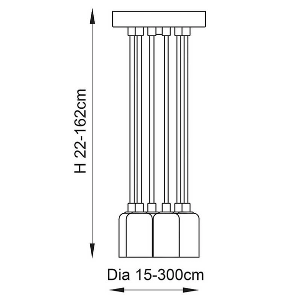 Wisząca lampa pająk do salonu Studio 76583 nad stół czarny