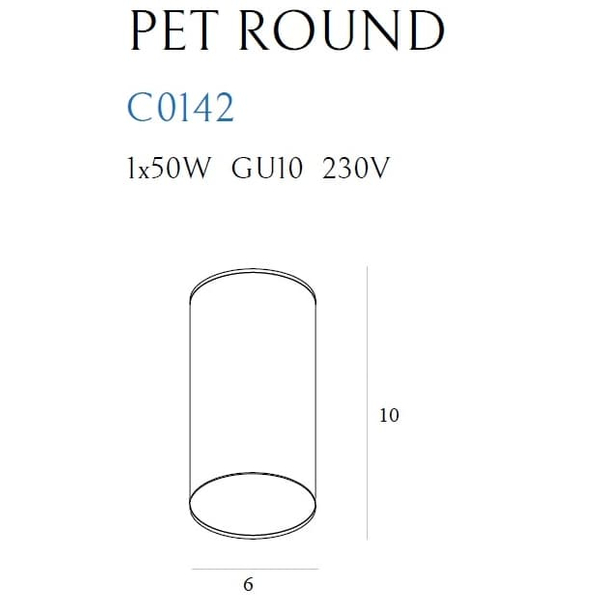 Jadalniany spot sufitowy PET ROUND NEW C0142 Maxlight loft metalowy czarny