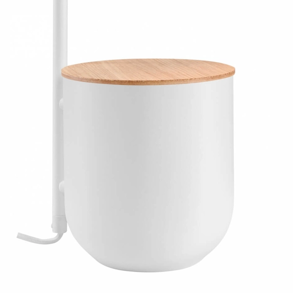 Gabinetowa lampka Botanica Wood 41100101 Kaspa skandynawska biała drewniana