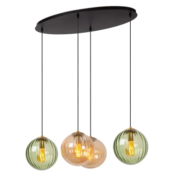 Szklana lampa wisząca MONSARAZ 45493/04/33 Lucide zielony bursztynowy