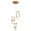 Druciana LAMPA wisząca MATTY MDM-3939/3 GD Italux metalowa OPRAWA drut ZWIS kule balls KASKADA klatki loft złote