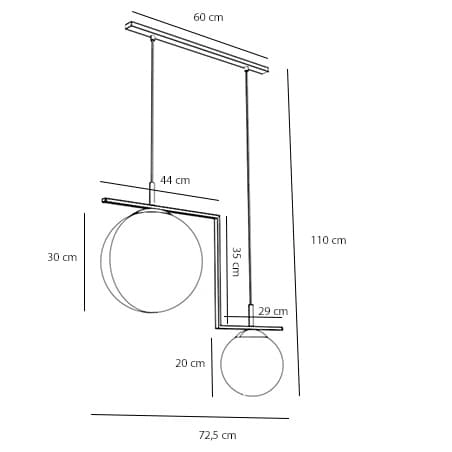 Wisząca lampa do jadalni Zac 1038H15_2 Aldex kulki czerwona