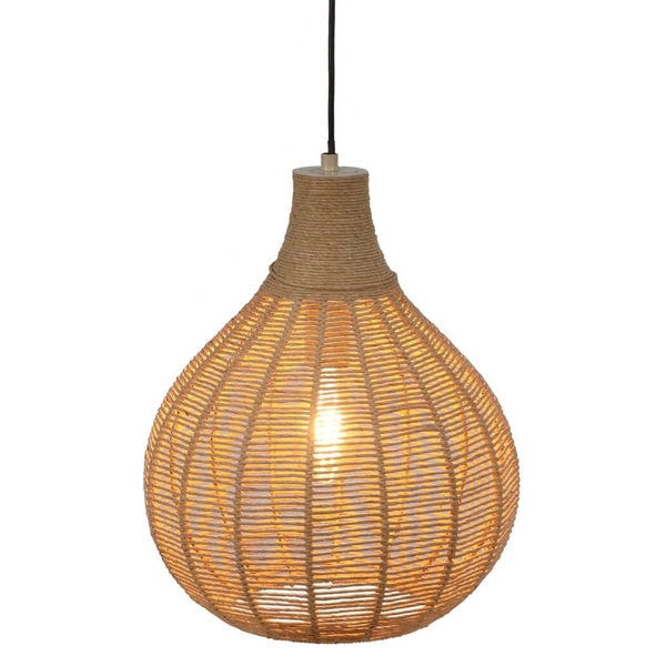 Salonowa lampa wisząca JANNE 366790136 pleciona japandi beżowa