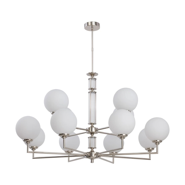 Wisząca lampa nad stół Artu Glass ART-ZW-12 (N) G kule białe nikiel