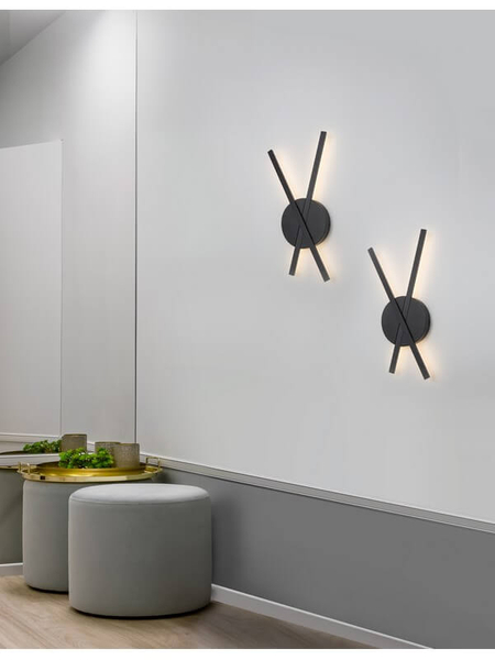 Ścienna lampa salonowa Temuco minimalistyczna LED 18W 3000K czarna