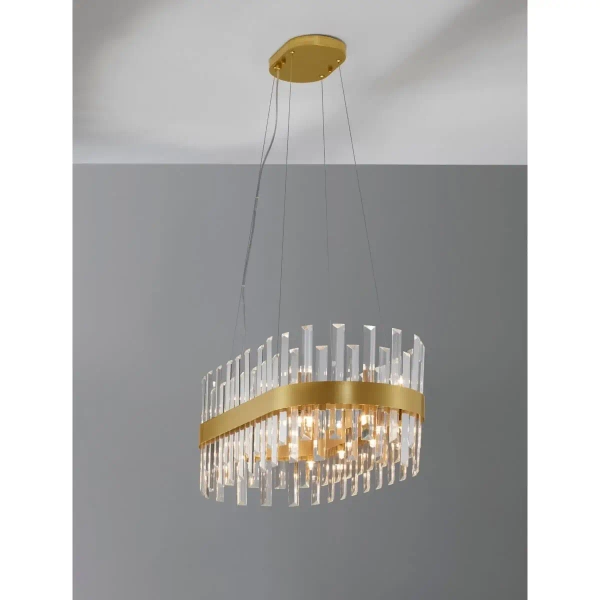Glamour lampa wisząca CHOLULA LE42909 do pokoju kryształ złota outlet
