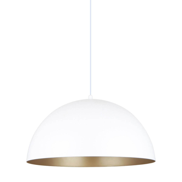 Kuchenna lampa wisząca Vela metalowa kopuła biała złota